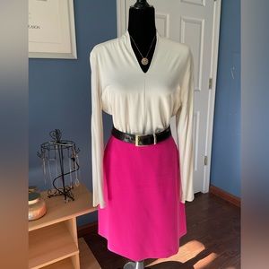 Talbots long sleeve cream colored knit top